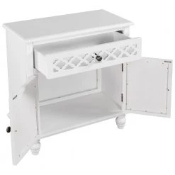 White 29.5 in. Accent Storage Cabinet Wooden Cabinet with Decorative Mirror Door by ATHMILE 12 White 29.5 in. Accent Storage Cabinet Wooden Cabinet with Decorative Mirror Door by ATHMILE -ATHMILE Sales Store white athmile accent cabinets gz wf285474aak 77 1000