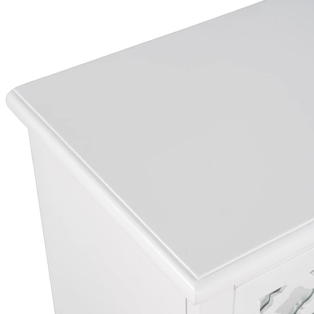 White 29.5 in. Accent Storage Cabinet Wooden Cabinet with Decorative Mirror Door by ATHMILE 8 White 29.5 in. Accent Storage Cabinet Wooden Cabinet with Decorative Mirror Door by ATHMILE - Image 8