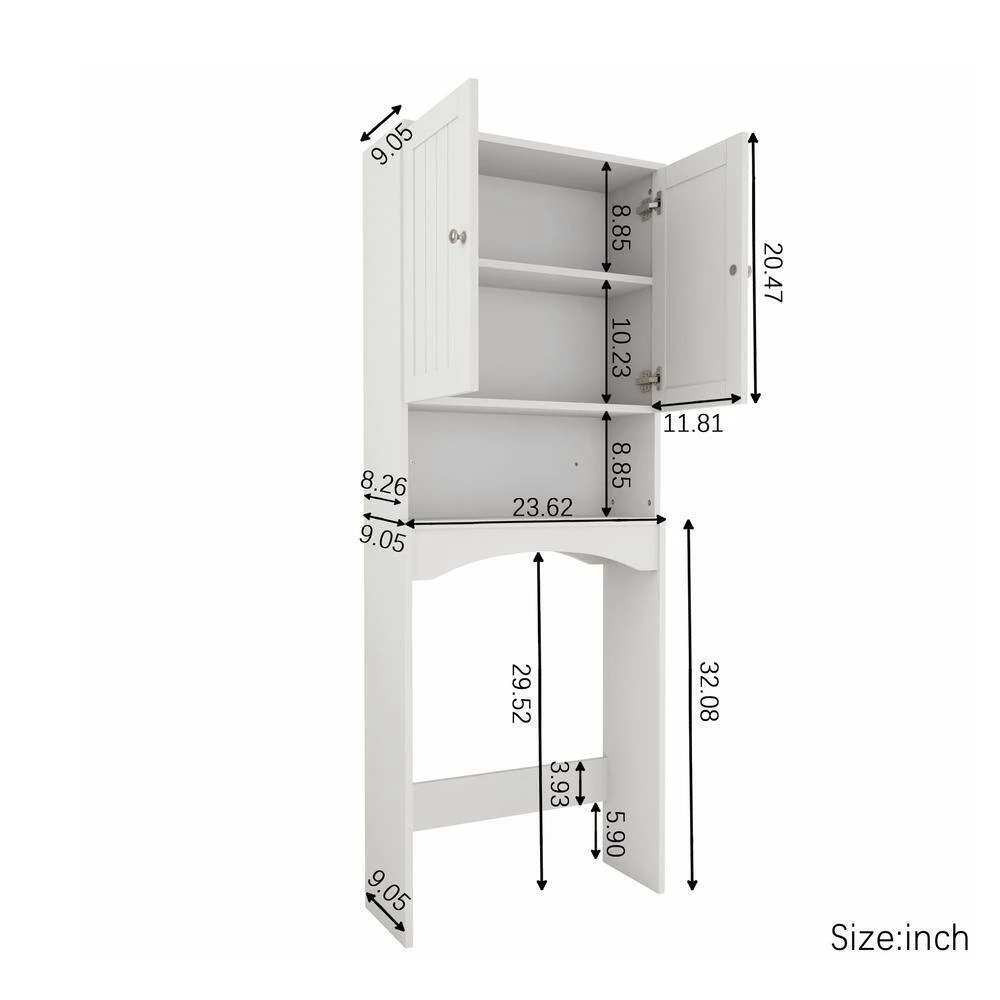 White Bathroom Storage Cabinet by ATHMILE 5 White Bathroom Storage Cabinet by ATHMILE - Image 5