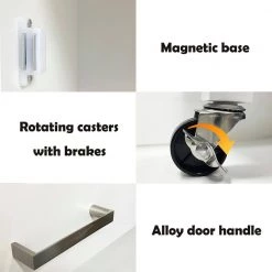 White Kitchen Island Rolling Trolley Cart with Towel Rack Rubber Wood Table Top by ATHMILE -ATHMILE Sales Store white athmile bar carts gz b2w20220830 1f 1000