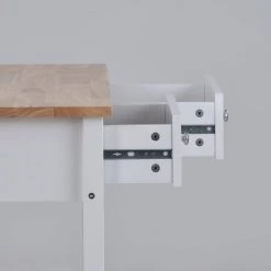 White Rolling Kitchen Cart Solid Wood Top and Locking Wheels by ATHMILE -ATHMILE Sales Store white athmile bar carts gz b2w20220834 4f 1000