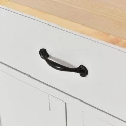 White Kitchen Island Cart with Solid Wood Top and Locking Wheels by ATHMILE -ATHMILE Sales Store white athmile bar carts gz b2w20220931 44 1000