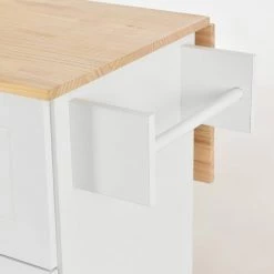 White Kitchen Island Cart with Solid Wood Top and Locking Wheels by ATHMILE -ATHMILE Sales Store white athmile bar carts gz b2w20220934 44 1000