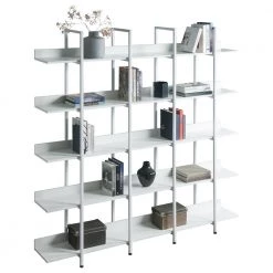 70.87 in. White 5-Shelf Standard Bookcase by ATHMILE -ATHMILE Sales Store white athmile bookcases bookshelves ccwf286176aak 4f 1000