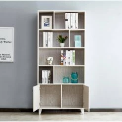 68 in. White 4-Shelf Standard Bookcase by ATHMILE 11 68 in. White 4-Shelf Standard Bookcase by ATHMILE -ATHMILE Sales Store white athmile bookcases bookshelves dsam180710 w 1f 1000