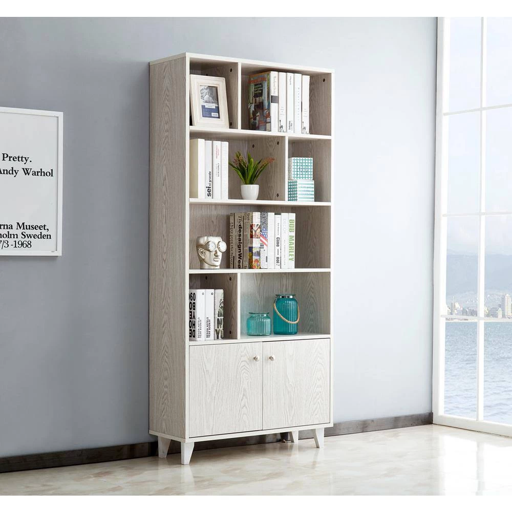 68 in. White 4-Shelf Standard Bookcase by ATHMILE 2 68 in. White 4-Shelf Standard Bookcase by ATHMILE - Image 2