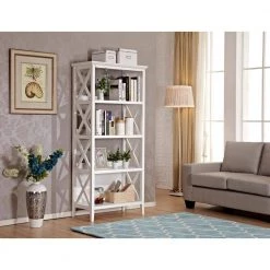 67 in. White 4-Shelf Standard Bookcase by ATHMILE 15 67 in. White 4-Shelf Standard Bookcase by ATHMILE -ATHMILE Sales Store white athmile bookcases bookshelves dsht 14009bwh 31 1000