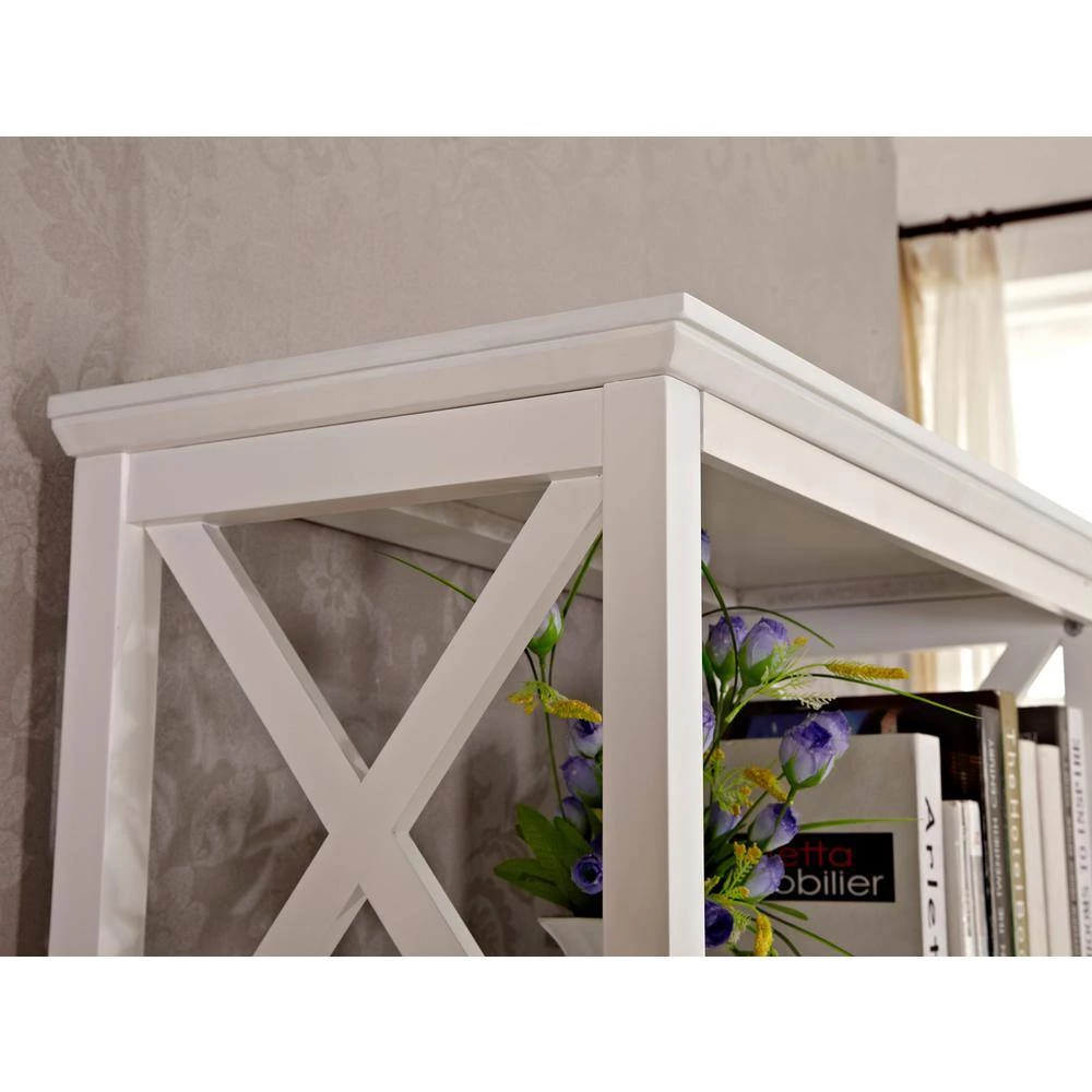 67 in. White 4-Shelf Standard Bookcase by ATHMILE 4 67 in. White 4-Shelf Standard Bookcase by ATHMILE - Image 4