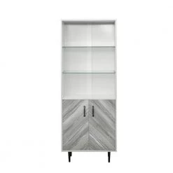 67 in. White 3-Shelf Standard Bookcase by ATHMILE