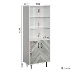 67 in. White 3-Shelf Standard Bookcase by ATHMILE -ATHMILE Sales Store white athmile bookcases bookshelves dsw33136333 c3 1000