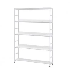68.9 in. White 5-Tier Home Office Bookcase Open Bookshelf with Metal Frame by ATHMILE