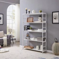 68.9 in. White 5-Tier Home Office Bookcase Open Bookshelf with Metal Frame by ATHMILE 14 68.9 in. White 5-Tier Home Office Bookcase Open Bookshelf with Metal Frame by ATHMILE -ATHMILE Sales Store white athmile bookcases bookshelves gz wf286173aak 76 1000