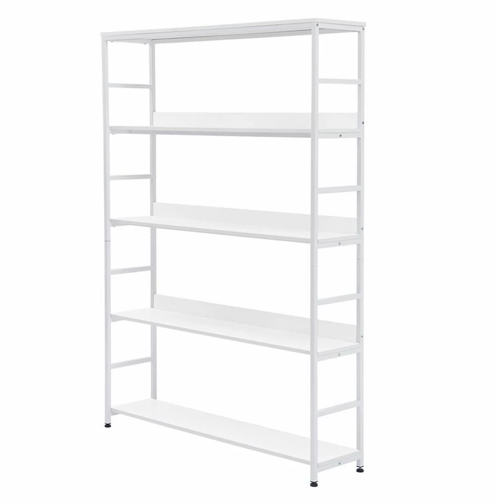 68.9 in. White 5-Tier Home Office Bookcase Open Bookshelf with Metal Frame by ATHMILE 6 68.9 in. White 5-Tier Home Office Bookcase Open Bookshelf with Metal Frame by ATHMILE - Image 6