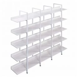70.87 in. White 5-Tier Bookcase Home Office Open Bookshelf with Metal Frame by ATHMILE
