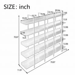 70.87 in. White 5-Tier Bookcase Home Office Open Bookshelf with Metal Frame by ATHMILE -ATHMILE Sales Store white athmile bookcases bookshelves gz wf286176aak c3 1000