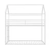 White Twin Over Twin House Metal Frame Bunk Bed Built-in Ladder by ATHMILE