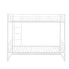 White Twin Over Twin Metal Bunk Bed with Shelf by ATHMILE