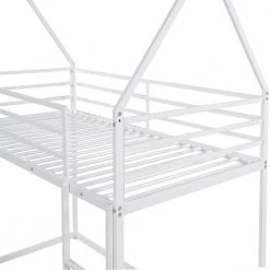 Twin over Twin House Bunk Bed with Built-in Ladder, White by ATHMILE 16 Twin over Twin House Bunk Bed with Built-in Ladder, White by ATHMILE -ATHMILE Sales Store white athmile bunk beds gz wf283080aak 44 1000