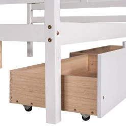 Full Size Canopy Platform Bed with 2-Drawers, With Slat Support Leg, White by ATHMILE -ATHMILE Sales Store white athmile canopy beds gz b2n7090006 1f 1000