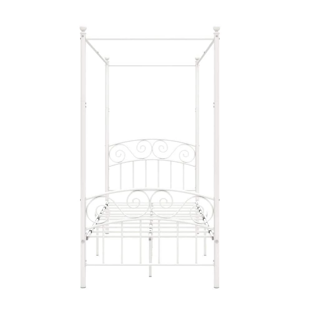 77.95 in. W White Non-upholstered Metal Frame Twin Canopy Bed by ATHMILE 1 77.95 in. W White Non-upholstered Metal Frame Twin Canopy Bed by ATHMILE
