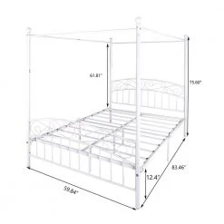 83.46 in. W White Non-Upholstered Metal Frame Twin Canopy Bed by ATHMILE 7 83.46 in. W White Non-Upholstered Metal Frame Twin Canopy Bed by ATHMILE -ATHMILE Sales Store white athmile canopy beds gz b2w20221397 c3 1000