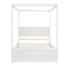 79.5 in. W White Full Wood Canopy Bed with Trundle Bed by ATHMILE