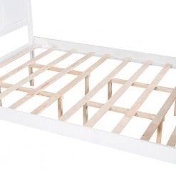 Queen Size Canopy Platform Bed with Headboard and Footboard, Slat Support Leg, White by ATHMILE 15 Queen Size Canopy Platform Bed with Headboard and Footboard, Slat Support Leg, White by ATHMILE -ATHMILE Sales Store white athmile canopy beds gz gx000516aak 1f 1000