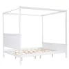 Queen Size Canopy Platform Bed with Headboard and Footboard, Slat Support Leg, White by ATHMILE