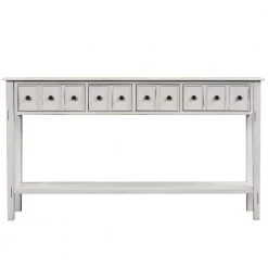 60 in. White Standard Rectangle Wood Console Table by ATHMILE