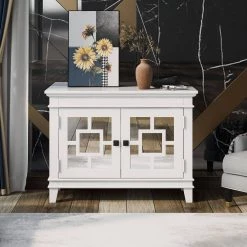 33 in. White Standard Rectangle Wood Console Table by ATHMILE -ATHMILE Sales Store white athmile console tables ddwf284088aak 31 1000