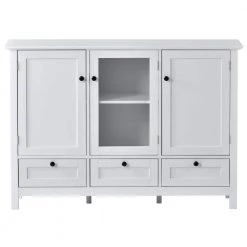 44.9 in. White Standard Rectangle Wood Console Table by ATHMILE