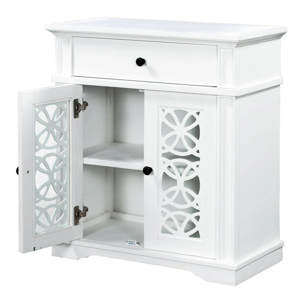 30.3 in. White Standard Rectangle Wood Console Table by ATHMILE 4 30.3 in. White Standard Rectangle Wood Console Table by ATHMILE - Image 4