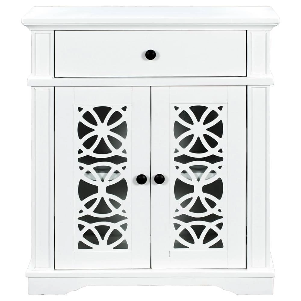 30.3 in. White Standard Rectangle Wood Console Table by ATHMILE 1 30.3 in. White Standard Rectangle Wood Console Table by ATHMILE