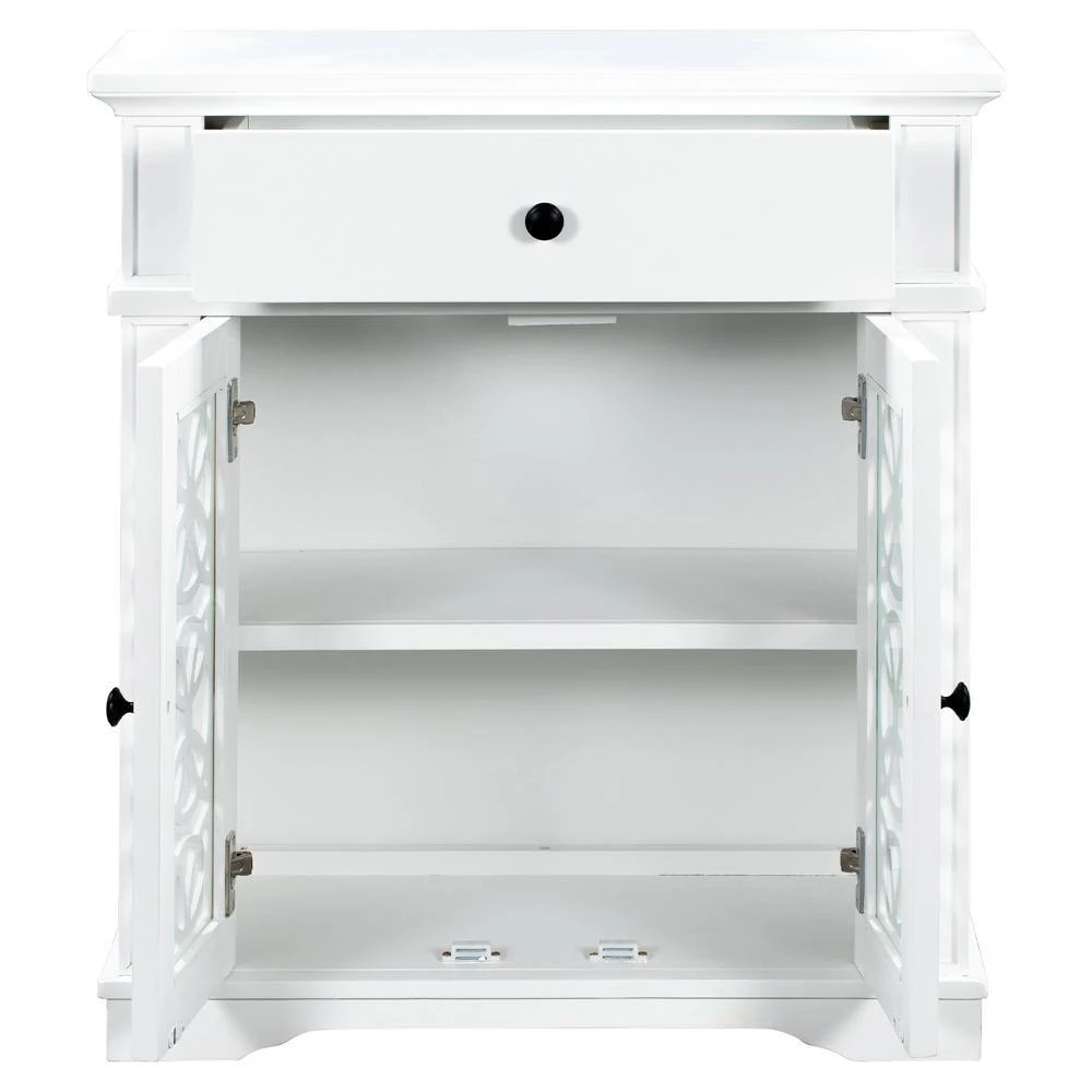 30.3 in. White Standard Rectangle Wood Console Table by ATHMILE 3 30.3 in. White Standard Rectangle Wood Console Table by ATHMILE - Image 3