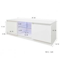 47.24 in. White Standard Rectangle MDF Console Table by ATHMILE -ATHMILE Sales Store white athmile console tables dsw33115868 1f 1000