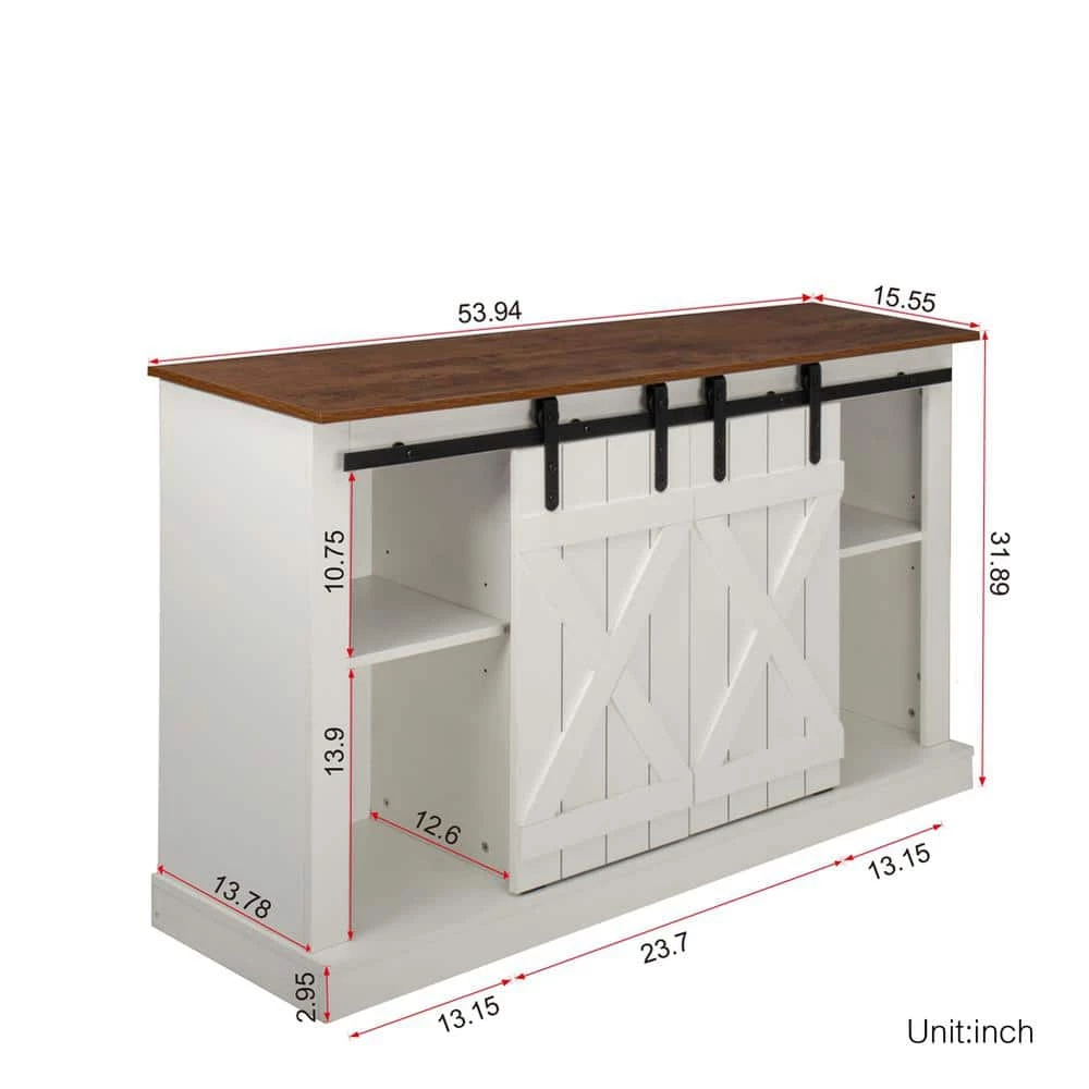 53.9 in. White Standard Rectangle MDF Console Table by ATHMILE 4 53.9 in. White Standard Rectangle MDF Console Table by ATHMILE - Image 4