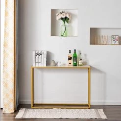 41.73 in. White Standard Rectangle Metal Console Table by ATHMILE -ATHMILE Sales Store white athmile console tables dsw37022634 31 1000
