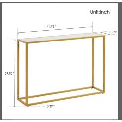 41.73 in. White Standard Rectangle Metal Console Table by ATHMILE -ATHMILE Sales Store white athmile console tables dsw37022634 4f 1000