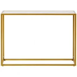 41.73 in. White Standard Rectangle Metal Console Table by ATHMILE