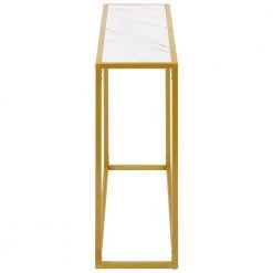 41.73 in. White Standard Rectangle Metal Console Table by ATHMILE -ATHMILE Sales Store white athmile console tables dsw37022634 c3 1000