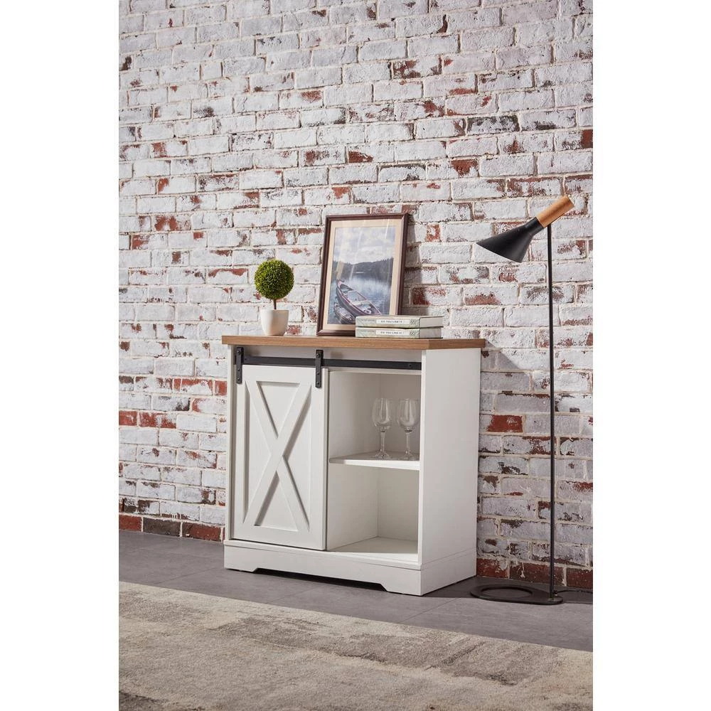 31.50 in. White Standard Rectangle Wood Console Table by ATHMILE 2 31.50 in. White Standard Rectangle Wood Console Table by ATHMILE - Image 2