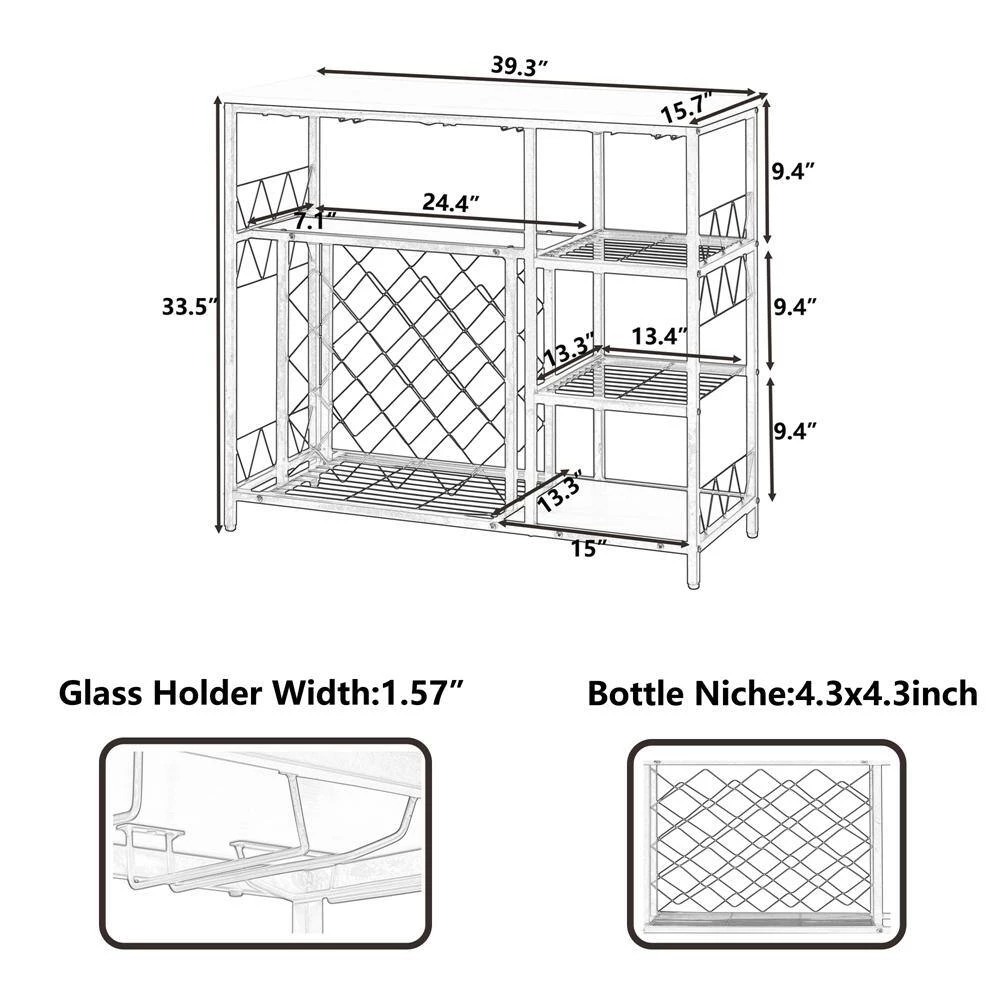 39.3 in. White Standard Rectangle Metal Console Table by ATHMILE 3 39.3 in. White Standard Rectangle Metal Console Table by ATHMILE - Image 3