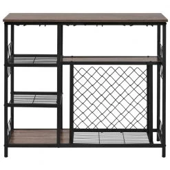 39.3 in. Brown Standard Rectangle Metal Console Table by ATHMILE