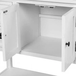 43.3in. White Standard Rectangle Wood Console Table by ATHMILE -ATHMILE Sales Store white athmile console tables dswf286836aak 1f 1000