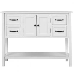 43.3in. White Standard Rectangle Wood Console Table by ATHMILE