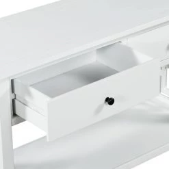41.7 in. White Standard Rectangle Wood Console Table by ATHMILE -ATHMILE Sales Store white athmile console tables dswf289087aak 1f 1000