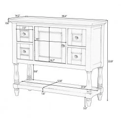 39.4 in. White Rectangle Wood Console Table with 4-Drawers, 1 Cabinet and 1-Shelf by ATHMILE 15 39.4 in. White Rectangle Wood Console Table with 4-Drawers, 1 Cabinet and 1-Shelf by ATHMILE -ATHMILE Sales Store white athmile console tables gz b2w20220400 c3 1000