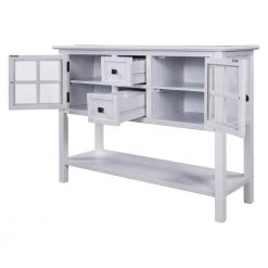 45 in. White Modern Rectangle Wood Console Table with 2-Drawers, 2-Cabinets and 1-Shelf by ATHMILE 15 45 in. White Modern Rectangle Wood Console Table with 2-Drawers, 2-Cabinets and 1-Shelf by ATHMILE -ATHMILE Sales Store white athmile console tables gz b2w20220530 1f 1000