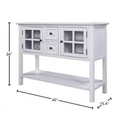 45 in. White Modern Rectangle Wood Console Table with 2-Drawers, 2-Cabinets and 1-Shelf by ATHMILE 12 45 in. White Modern Rectangle Wood Console Table with 2-Drawers, 2-Cabinets and 1-Shelf by ATHMILE -ATHMILE Sales Store white athmile console tables gz b2w20220530 40 1000