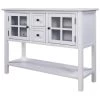 45 in. White Modern Rectangle Wood Console Table with 2-Drawers, 2-Cabinets and 1-Shelf by ATHMILE
